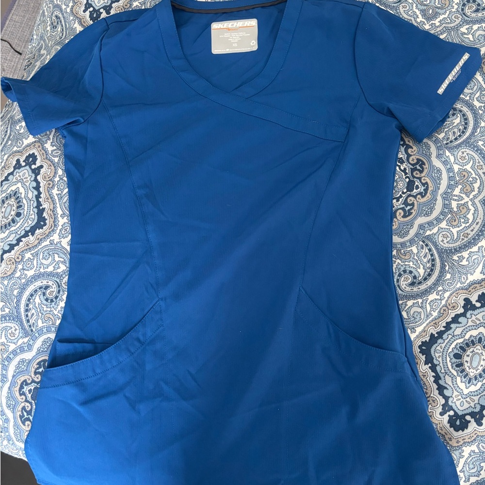 Skechers Blue Scrub Top